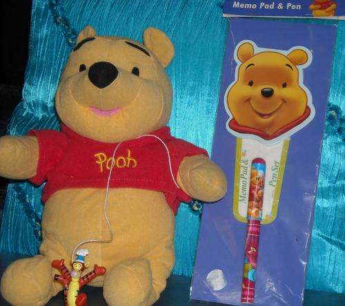 Pooh Toy and Memo Pad & Pen