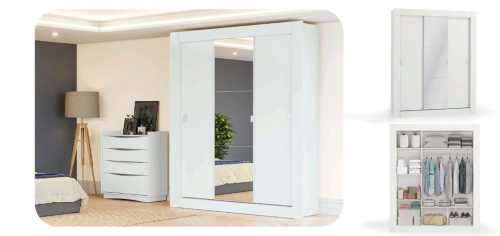 White 3 Door Sliding Wardrobe