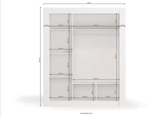 White 3 Door Sliding Wardrobe