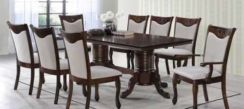 9 Piece Solid Wood Dining Room Set with 8 Chairs