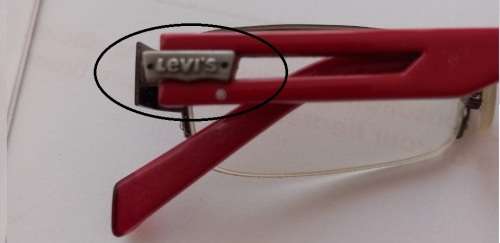 Red Levi`s reading glasses