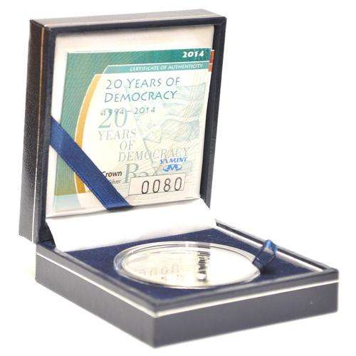 2014 20Years Of Democracy Silver 2Rand Just Release From Sa Mint In Mint Box With Certificate