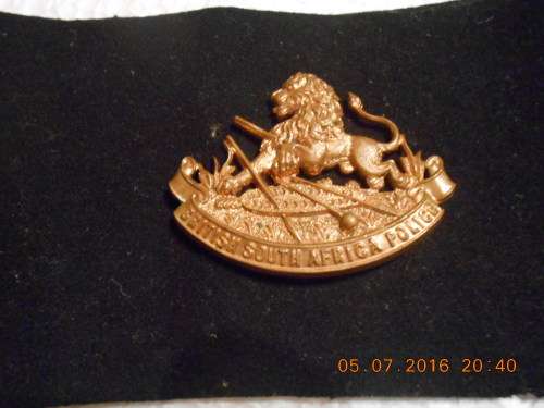 British South Africa Police Helmet badge