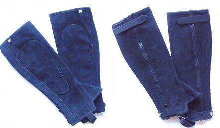 BLACK 100 % Suede Leather Half Chaps