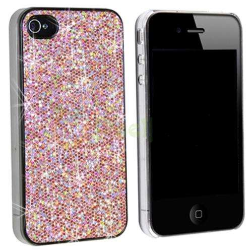 Light Pink Glitter iPhone 4 4S Case with FREE Screen Protector