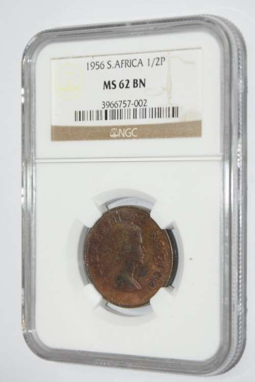 1956 HALF PENNY - MS 62 BN