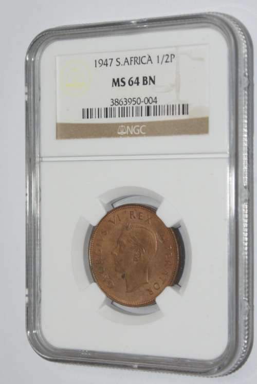 1947 HALF PENNY - MS 64 BN