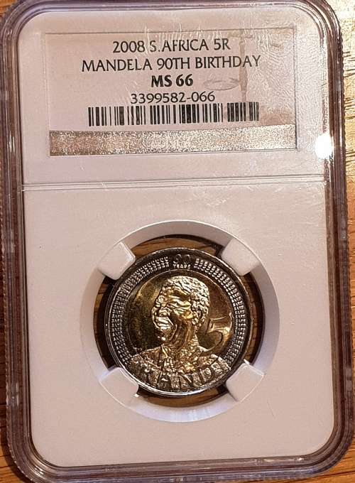 2008 Mandela R5 - Graded MS66 by NGC.