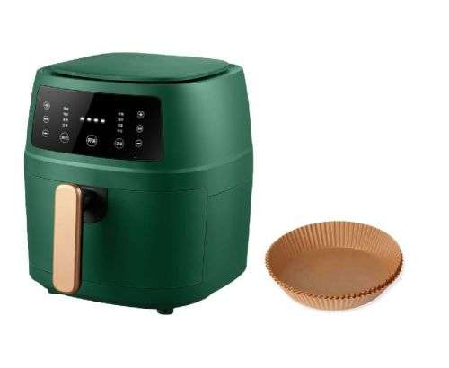 8L Digital Roaster Air fryer With Air fryer Paper Liner - Green