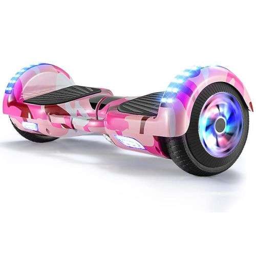 6.5 Inch Smart Auto Balance Hoverboard With Bluetooth Speaker - Multicolor Pink