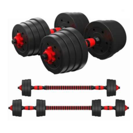 40kg Plastic Cement Indoor Fitness Weight Lifting Adjustable Dumbbells