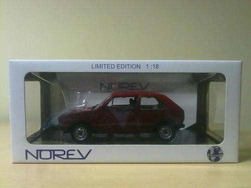 Die cast VW Golf 1 GTI model car by Norev - Red 1:18
