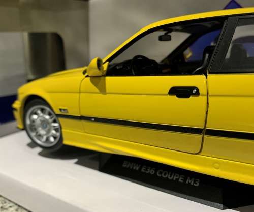 Diecast BMW E36 M3 model car by Solido - Dakar Yellow - DEFECTIVE MODEL - PLEASE READ DESCRIPTION