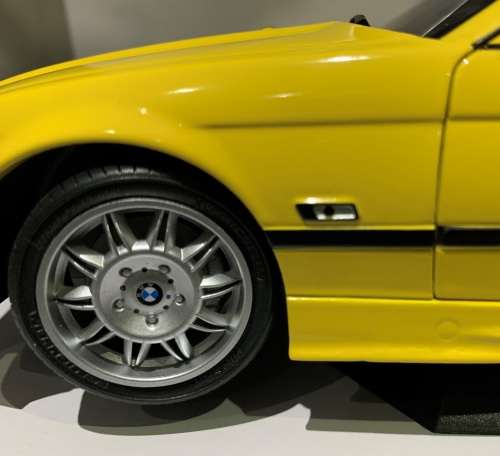 Diecast BMW E36 M3 model car by Solido - Dakar Yellow - DEFECTIVE MODEL - PLEASE READ DESCRIPTION