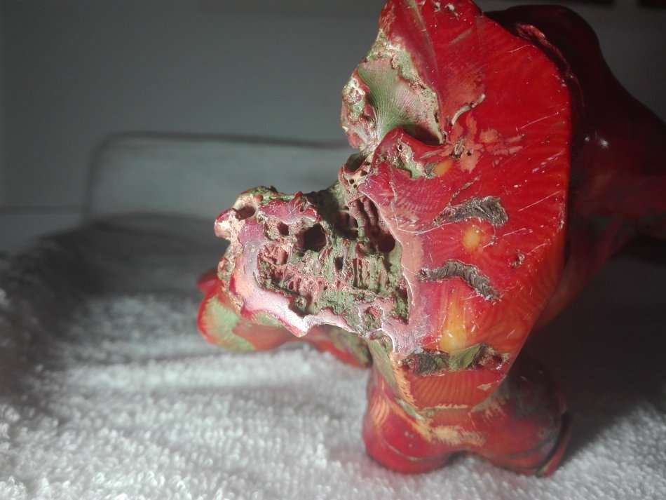 Antique ,Man with money bag.Hand carved Coral  170 x 110  x 80 mm Chinese