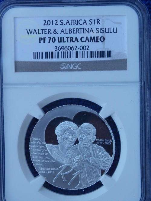 2012 SA R1 WALTER & ALBERTINA SISULU / NGC GRADED PF 70