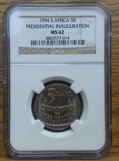 NGC GRADED  MS62 1994 Presidential Inauguration R5 Coin (Buildings in front)