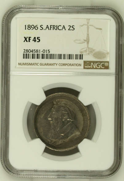 South Africa (ZAR) 1896 2 Shillings XF45 (NGC)