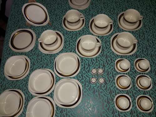 SAA/SAL Crockery Set - Huguenote Royale - Gold and Blue detail (50 piece)