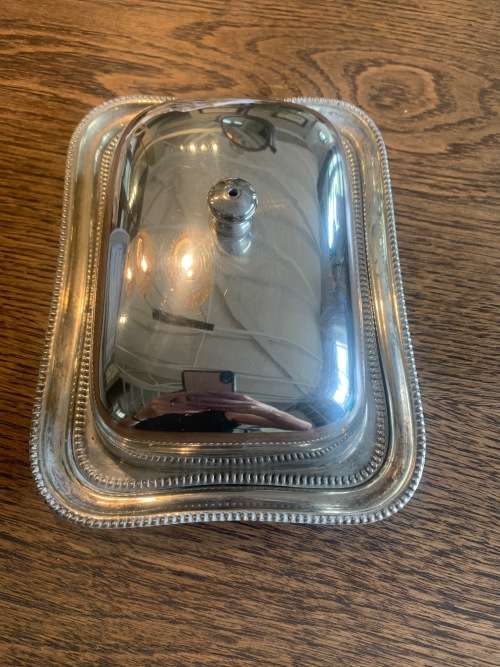 Silver butter dish