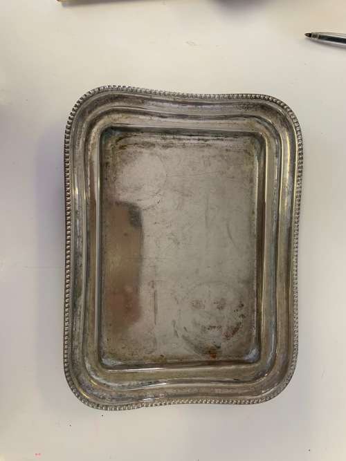 Silver butter dish