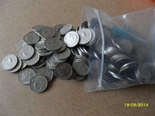 Plus minus 200 Old SA 5c pieces, dates vary. Good condition.
