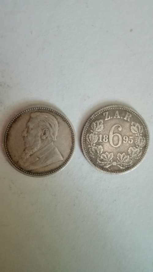 Kruger 6 pence 1895. Please note you are bidding on 1 coin only.