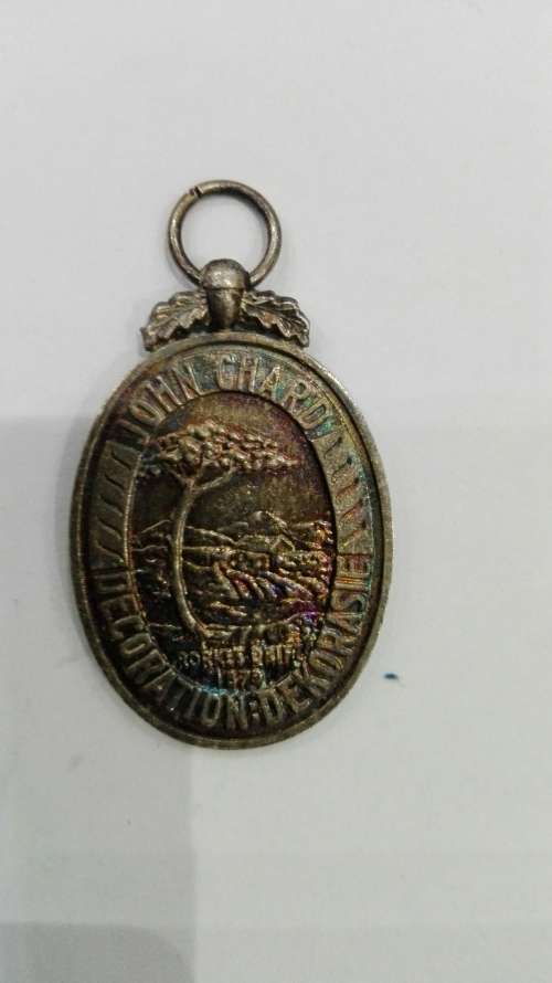 Silver miniature John chard decoration medal. Price