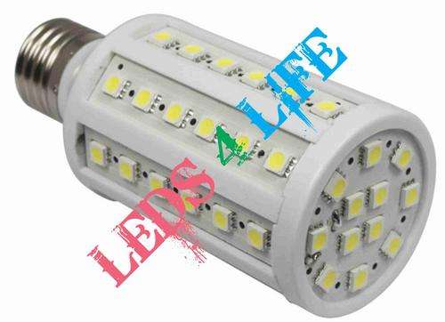 LED corn bulb - 12 Watt 220V - 60 x 5050 SMD (3 chip) high power - COOL WHITE 1000 LUMENS - E27 Base