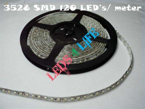 LED strip light 3528 SMD - 120LED's/meter - NON WATERPROOF high bright pure white