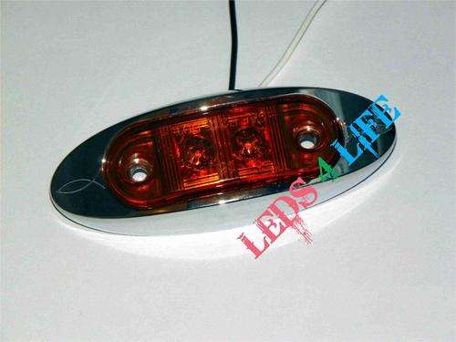 LED SIDE MARKER LIGHT WITH CHROME BEZEL, AMBER LIGHT