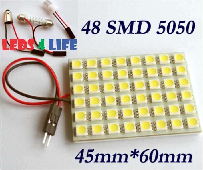 5050 SMD 48 LED 12 Watt ***WHITE*** light panel with 3 different light adapters