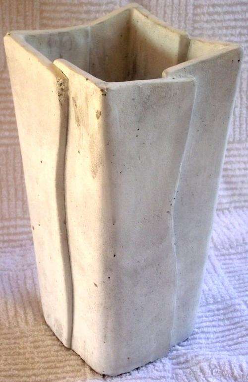 Tall square pleat pot - 22 x 11 cm