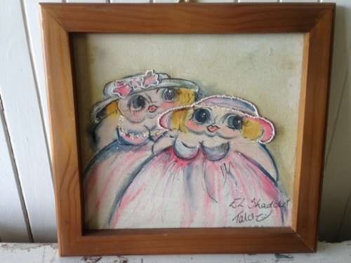 Framed High Tea Ladies Painting - 41 x 36 cm