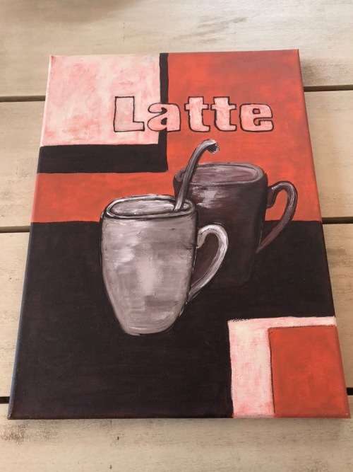 Espresso Latte Cappuccino Three paintings - 40 x 30 cm each painting