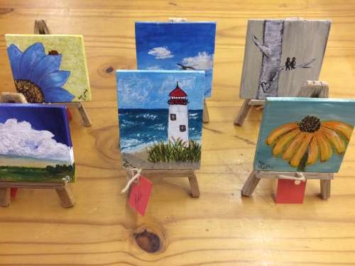 Mini Paintings on Mini Easels
