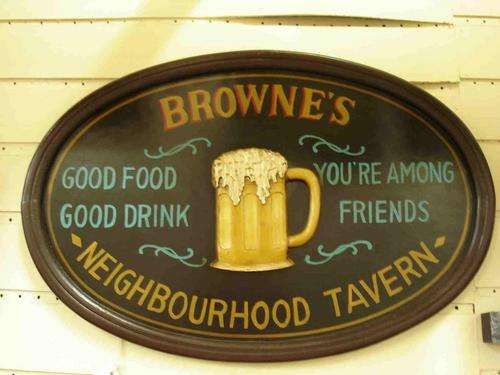 Oval tavern sign