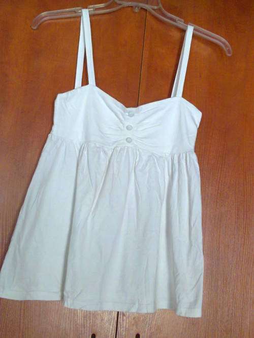 WHITE T SHIRT MATERIAL TOP  - LEGIT 10