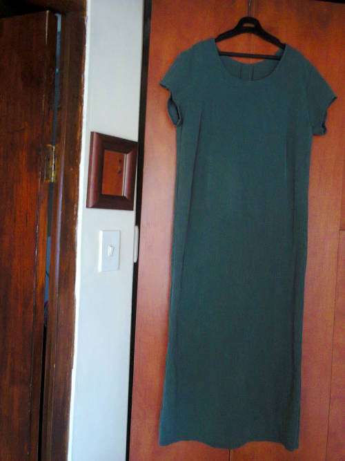 PERMANENT CREASED LONG DRESS MOSS GREEN - XL / XXL