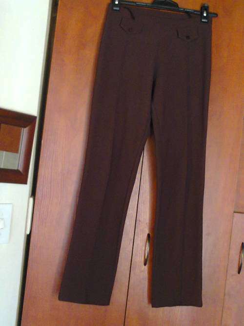 BROWN STRETCH RIBBED PANTS - MILADY'S  M