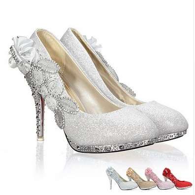 High Heels 10CM Wedding Bridal Evening Party Cinderella Shoes