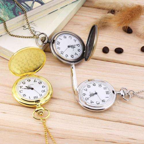 Vintage Antique 4.5cm Size Silver,Gold or Bronze Polish Quartz men Pocket Watch Stainless Steel Quar