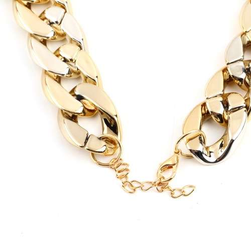 New Woman Girl Fashionable Elegant Stunning Necklace Chain Jewelry Gold Plated Alloy Chunky Curb