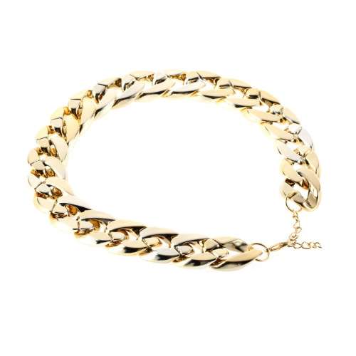New Woman Girl Fashionable Elegant Stunning Necklace Chain Jewelry Gold Plated Alloy Chunky Curb