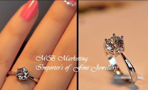 925 sterling silver engagement Ring 6 Claws 5mm AAA Swiss Arrows CZ Diamond