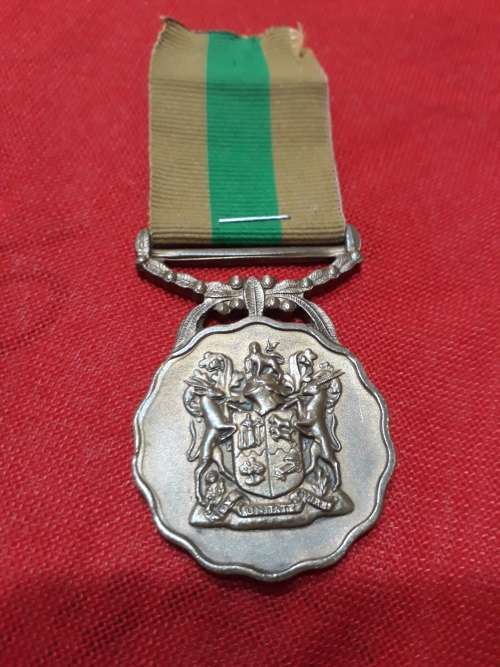 SADF medal, 10 Years faithful service in permanent force, bronze- *numbered*
