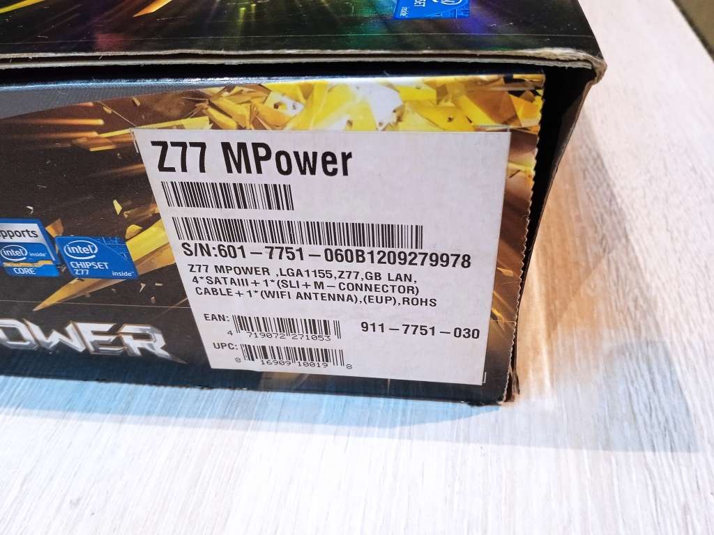 Motherboard Combo: 500W Power supply, MSI Motherboard, Hard Drive, CPU Fan, Wireless Connector