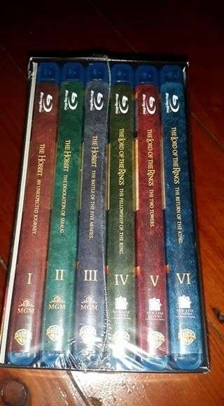 Middle Earth 6 movie, 30 disc Hobbit & Lord Of The Rings Blu-ray Extended Collection Box Set