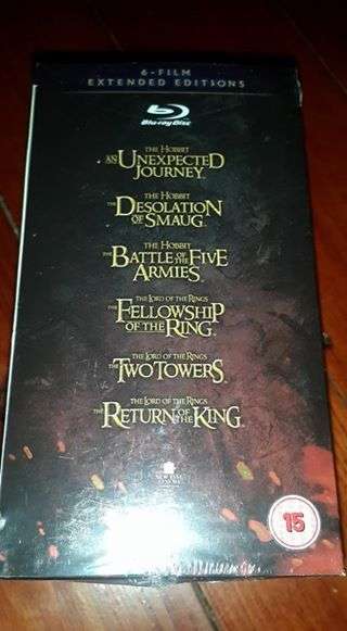 Middle Earth 6 movie, 30 disc Hobbit & Lord Of The Rings Blu-ray Extended Collection Box Set