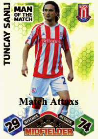 Match Attax Extra 09/10 Tuncay Sanli Man of the Match - Mint